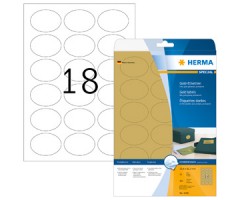 Kuldsed kleebisetiketid Herma - ovaalid, 58.4x42.3mm, 25 lehte